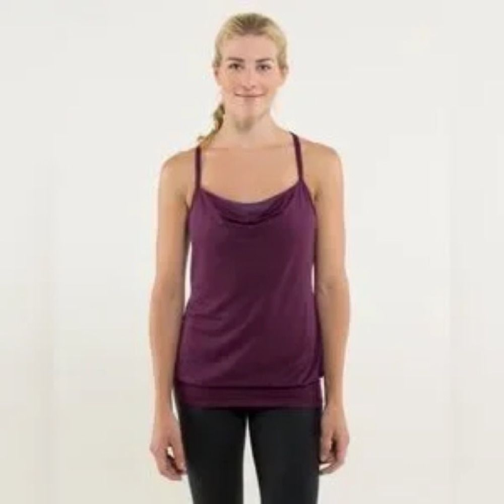 Lululemon CYB tank top plum 8 womens athletic wee are from space sports bra